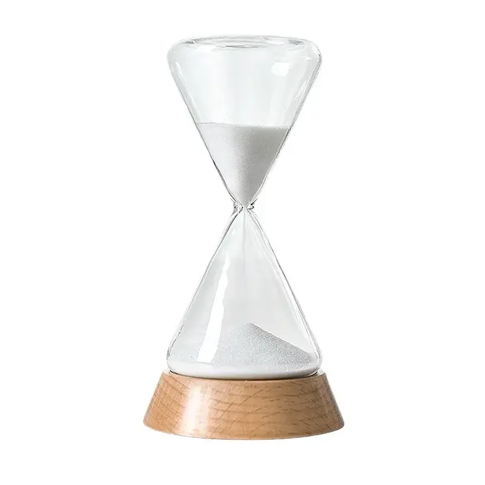 Sablier nordique en verre avec Base en bois