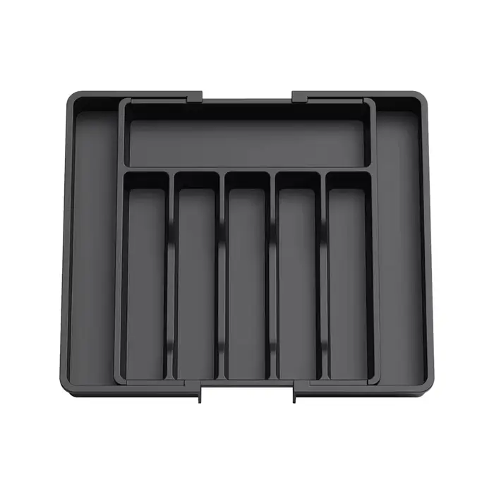 1 pièce Organisateur de couverts et ustensiles de cuisine réglable et amélioré pour comptoir, en pla