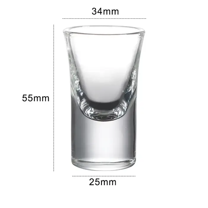 Ensemble de verres transparents de 15ml, 6 pièces, verre à liqueur à fond épais, tasses à balles, pe