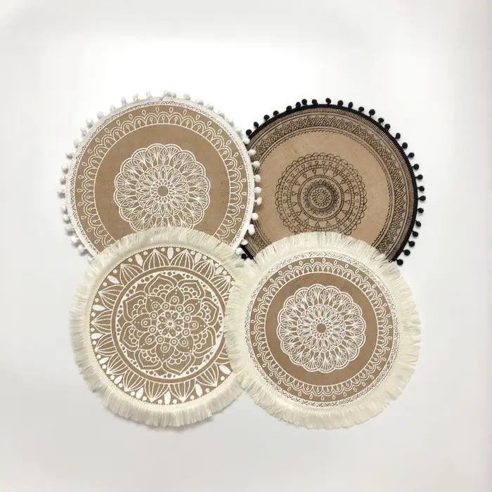 Napperons tissés en Jute Vintage naturel
