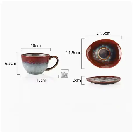Plateau de tasse à café en céramique rétro japonaise