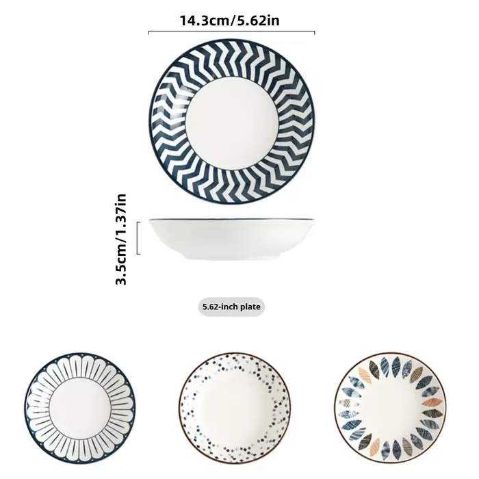 Assiette en céramique 4 pièces, 5,65 pouces, plats simples pour trempettes. Pour apéritifs, fruits,