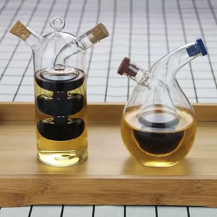 Bouteille en verre à double couche pour condiments et assaisonnement
