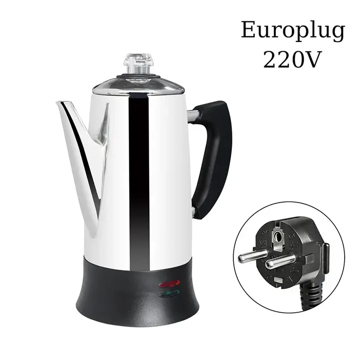 Percolateur à café électrique 12 tasses – Acier inoxydable