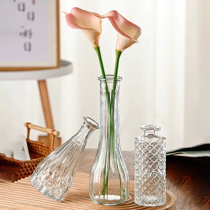Vase en verre gaufré vintage pour salle d'étude