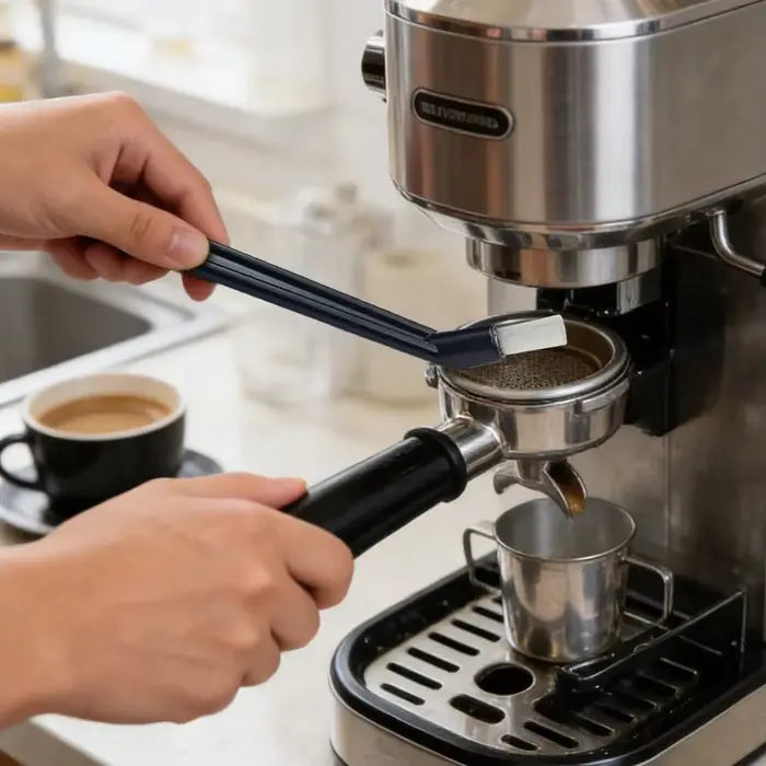 Brosse de nettoyage pour machine à café