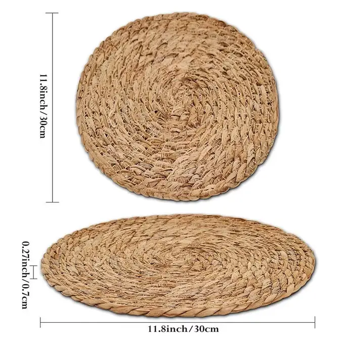 Napperons ronds en rotin tissé à la main, tapis isolant thermique, tapis de Table tissés naturels po