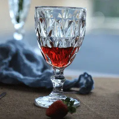 1 pièce 240ml 8oz Vintage en relief couleur unie gobelet ambre vert bleu violet verres à vin gobelet