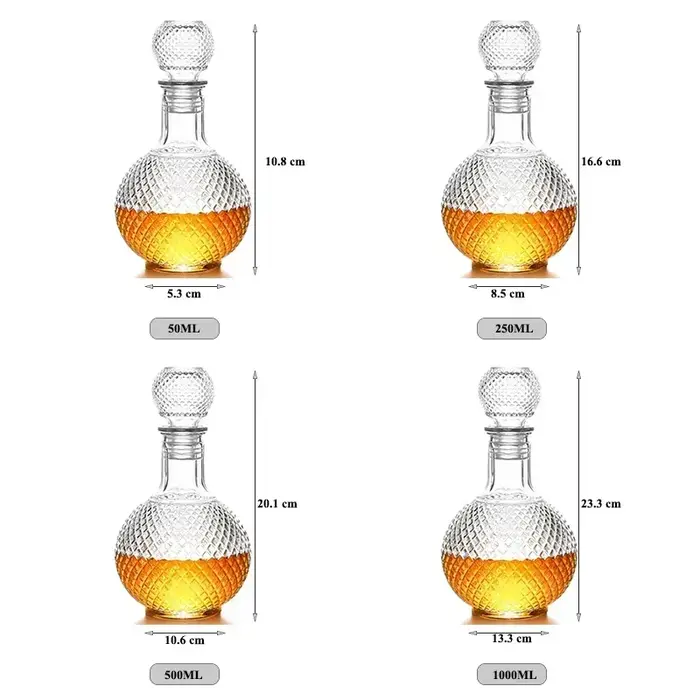 Carafe à liqueur en verre avec bouchon Globe hermétique