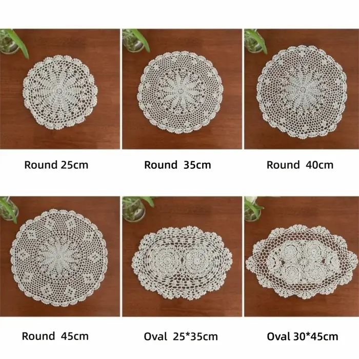 Nouveaux dessous-de-plat ronds ovales en crochet