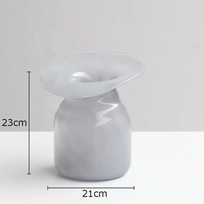 Vase en verre gris pour hydroponie, arrangement de fleurs décoratives, décoration de bureau, pots à 