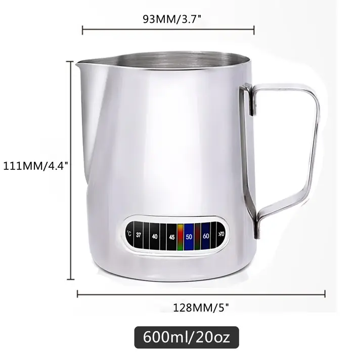 350/600ml Latte Pull Cup avec autocollant de température en acier inoxydable avec la tasse de mousse de lait