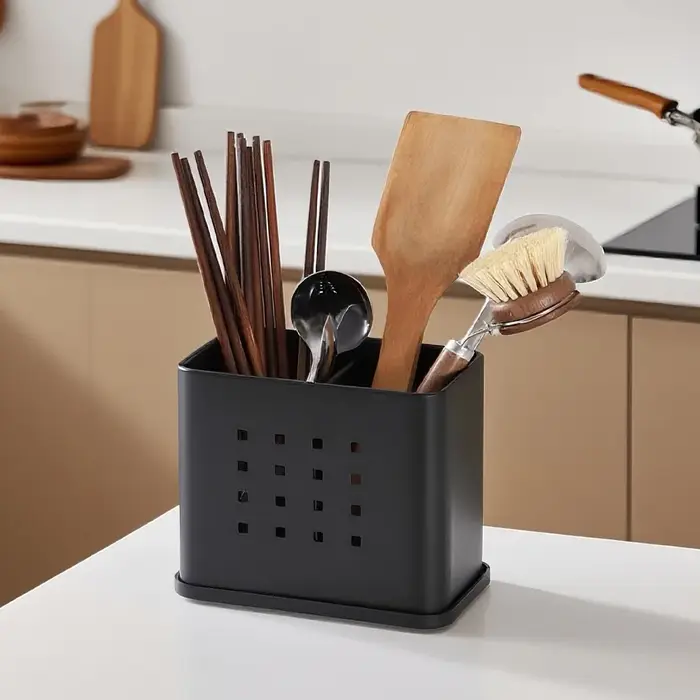 Support de séchage de couverts en métal noir – Style minimaliste moderne