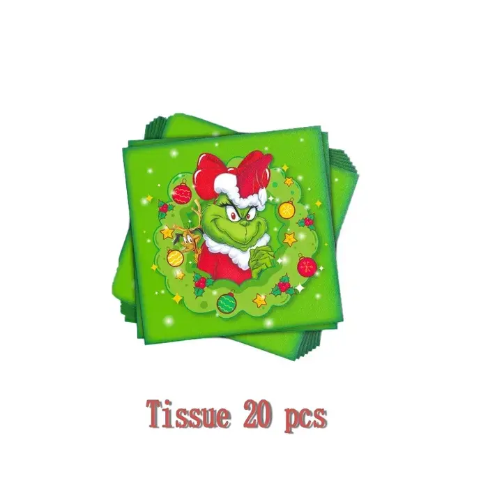 Vaisselle de fête d'anniversaire Grinch de noël