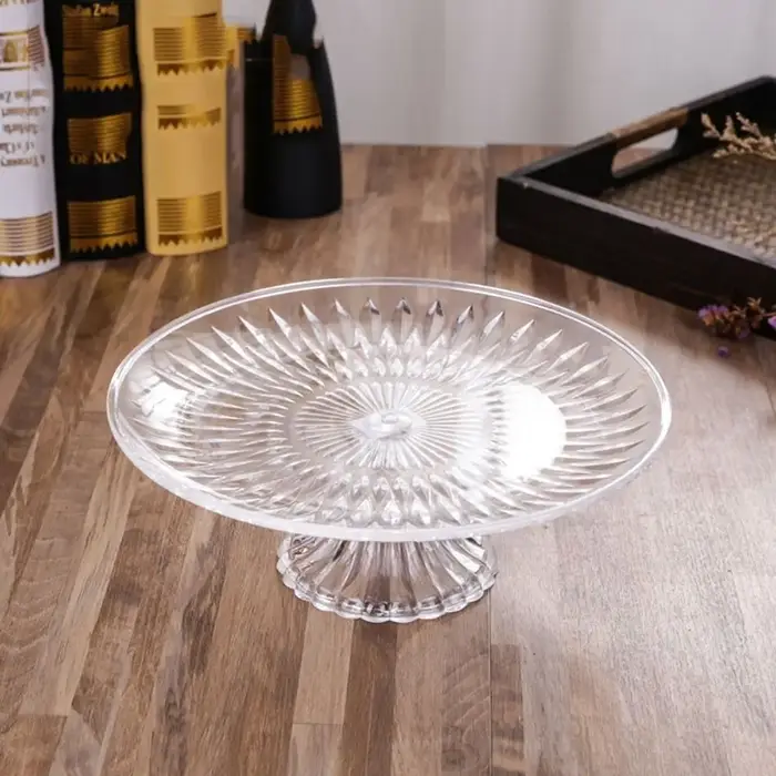Assiette à gâteau multicouche en plastique transparent