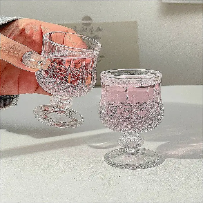 Verre à Cocktail exquis de 50ml, petit verre à vin sculpté Vintage, verre à vin doux Transparent, tasse à spiritueux, verres haut de gamme