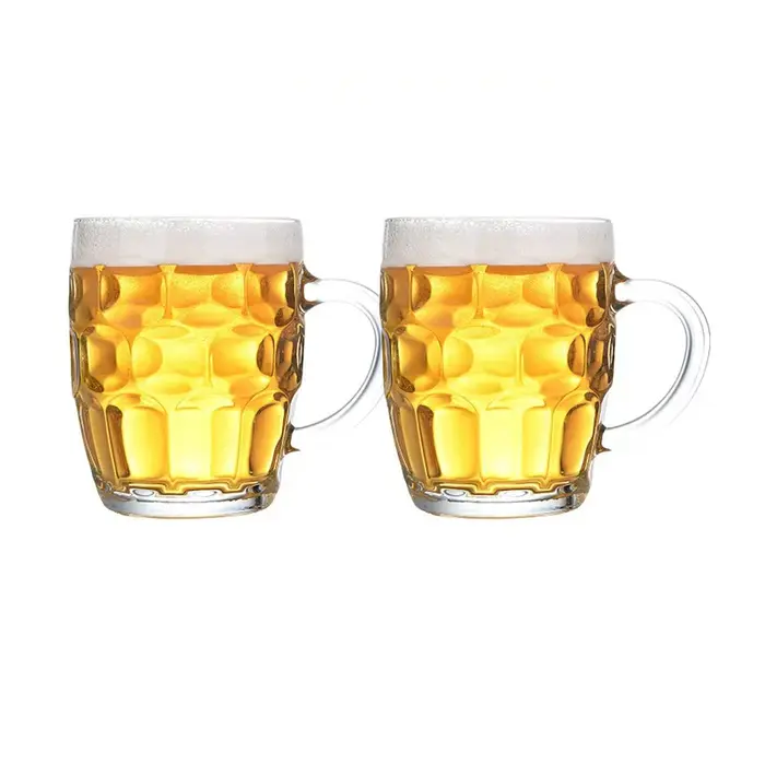 Verre à Bière Artisanal Classique Transparent avec Poignée