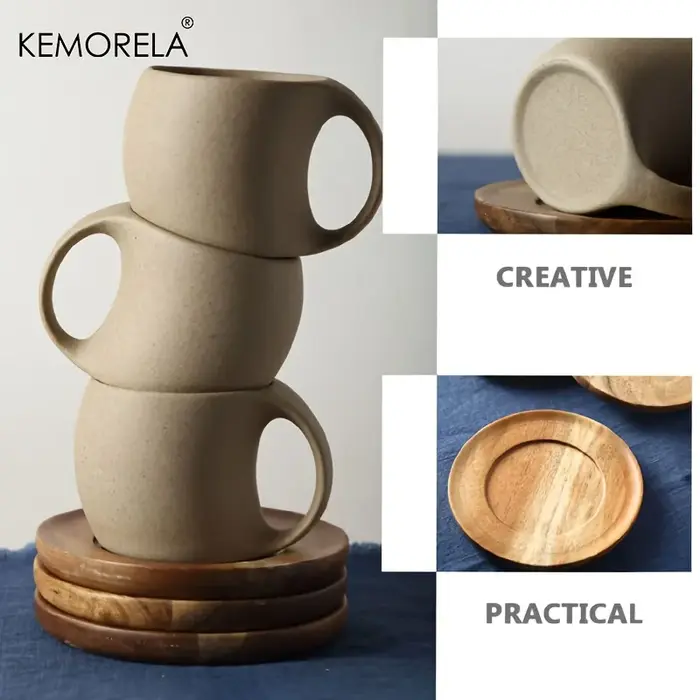 KEMORELA tasses à café et soucoupes en céramique tasse d'eau Simple 220ml petit déjeuner lait avoine boisson