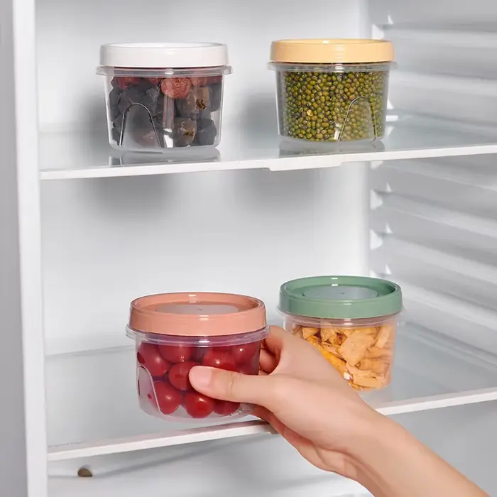 Boîte ronde de conservation des aliments frais de 500ml, 8 pièces, réfrigérateur de cuisine, contene