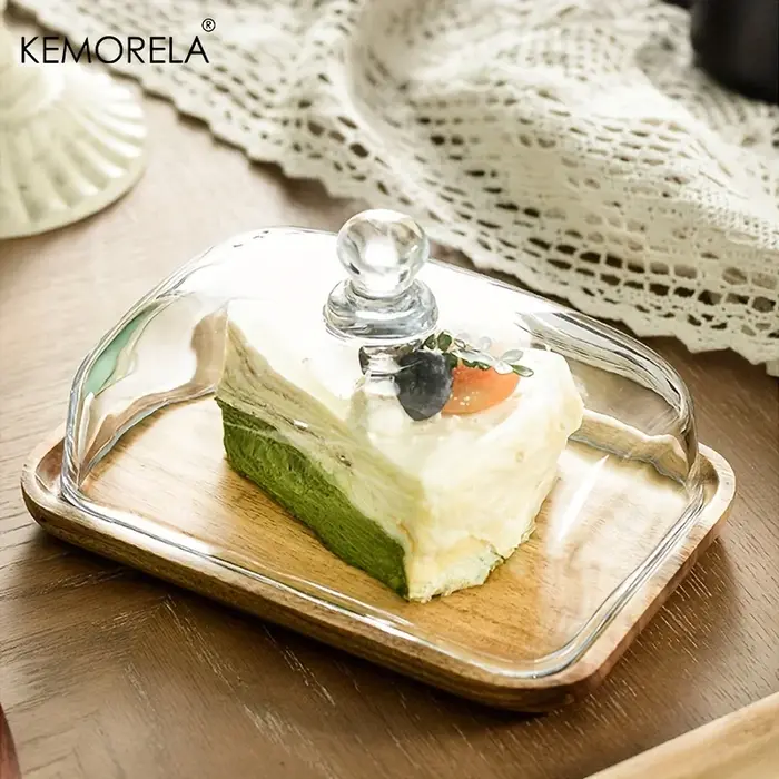 Assiette en bois pour gâteaux et desserts