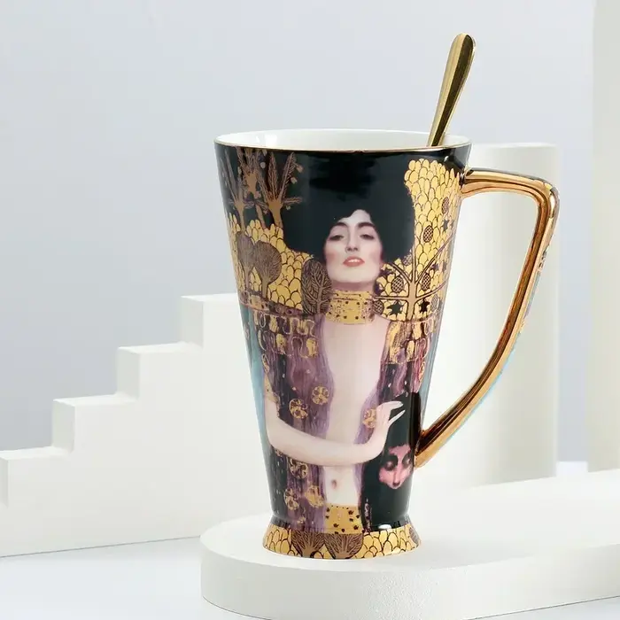 Tasse à café en porcelaine gustav klimt