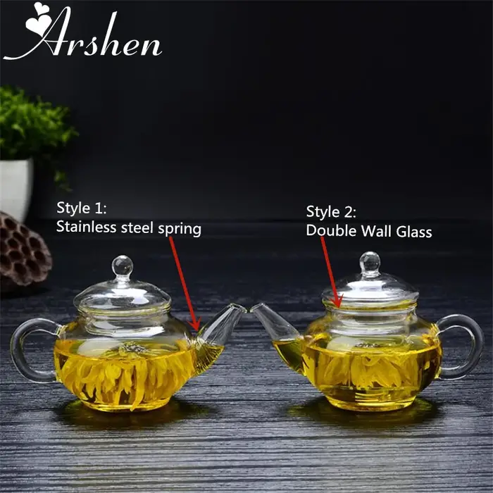 Arshen – théière en verre filtrée et résistante à la chaleur de 250ml