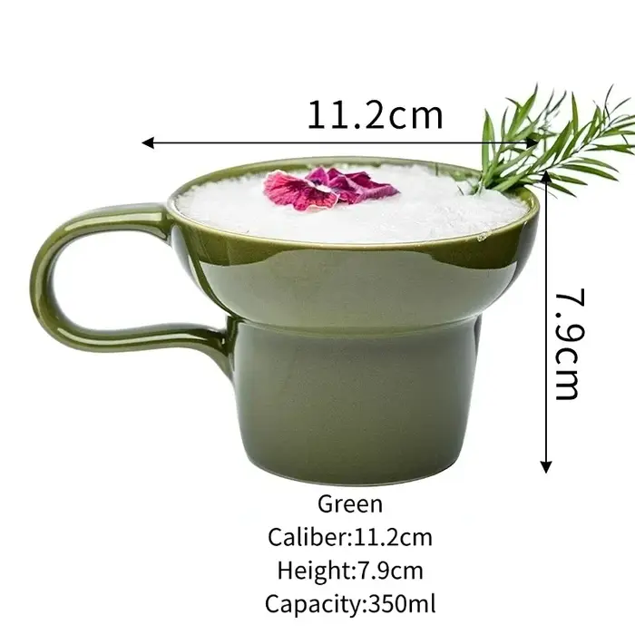 Tasse à café latte de style japonais avec poignée
