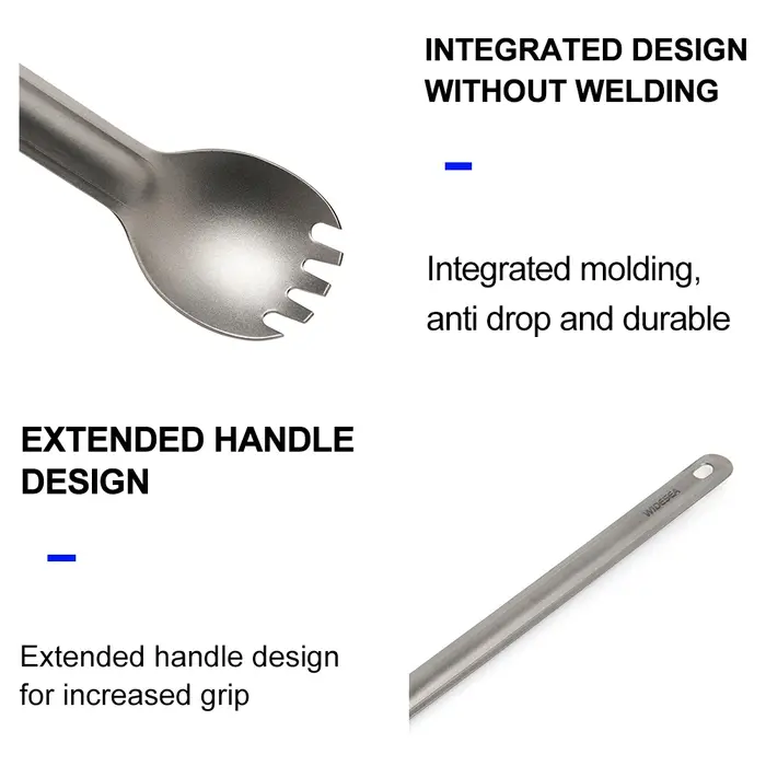 Widesea Camping titane Spork cuillère extérieur fourchette légère vaisselle Portable pique-nique randonnée voyage