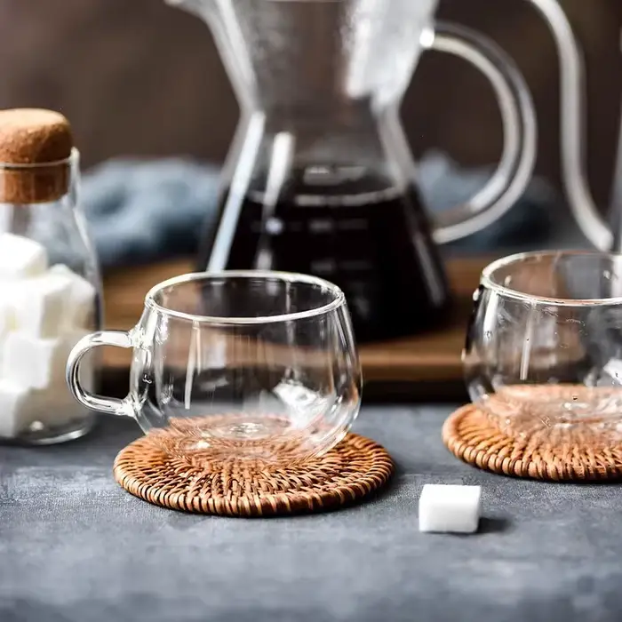 Ensemble de tasses à café en verre à Double paroi de 100/200ml