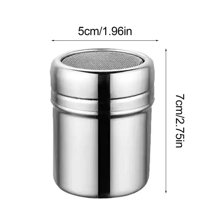 Shaker à chocolat en acier inoxydable, farine de cacao, tamis à café, kit en acier, filtre de cuisin