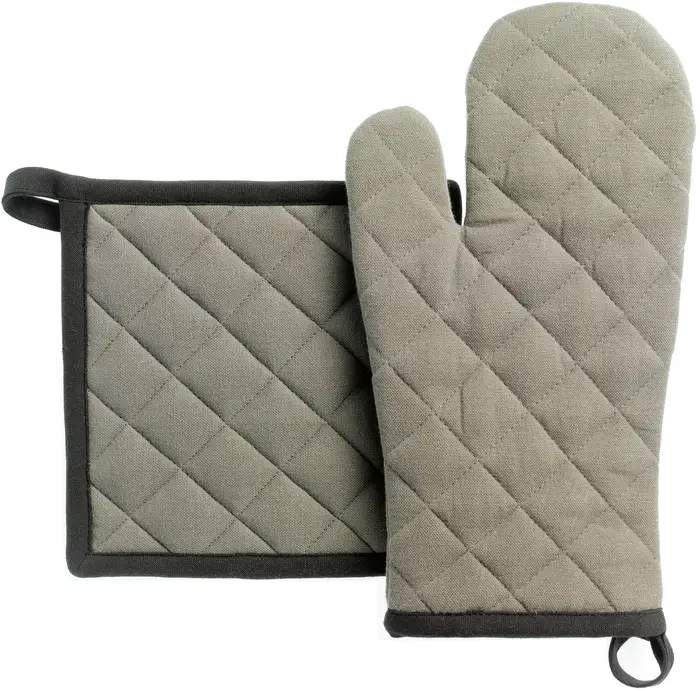 Lot gant de cuisine/manique recycl Grace Ombre 18 x 32