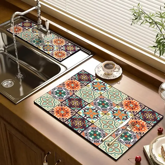 Tapis de séchage de vaisselle antidérapant super absorbant