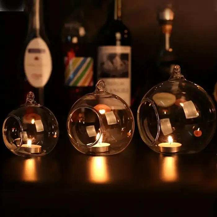 Boule creuse en verre pour bougie