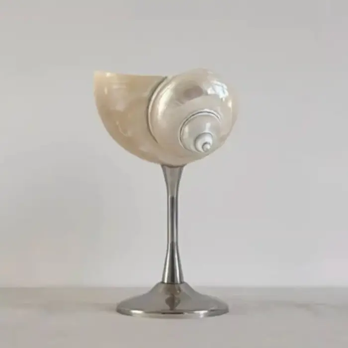 Verre à vin à tige haute conque artistique, Design de coquillage élégant, verres de luxe tendance pour Occasions spéciales
