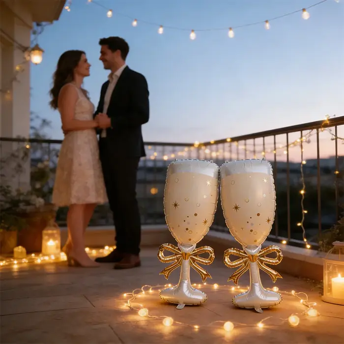 3 verres à champagne de style Ins