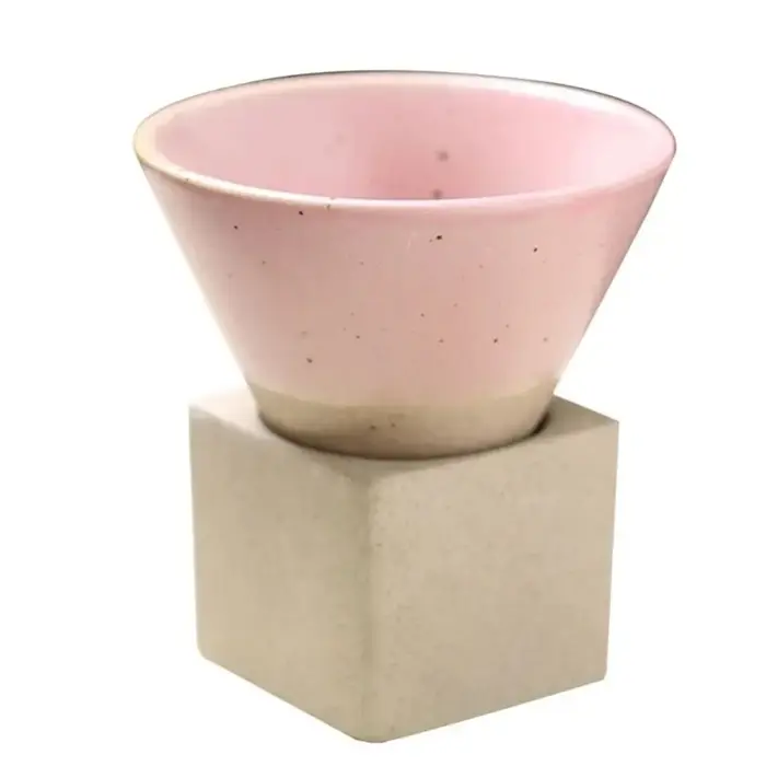 Tasses à café en céramique avec base, tasse à thé en porcelaine, forme de cône triangulaire, 100ml