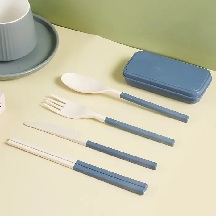 Ensemble de couverts en paille de blé de Style japonais