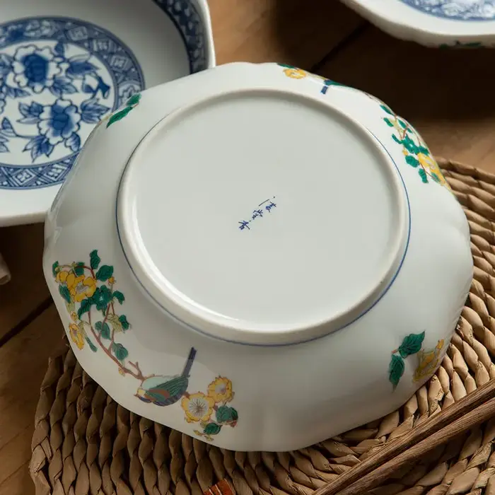 1 pièce – Assiettes en céramique bleues et blanches de style rétro chinois