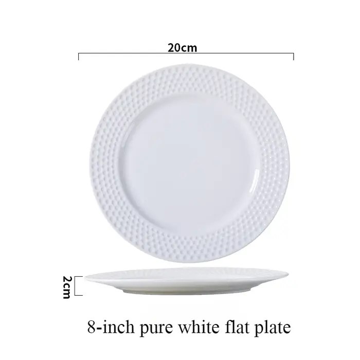 Assiette en céramique à bords dorés de style européen, luxe abordable, assiette plate à steak de sty