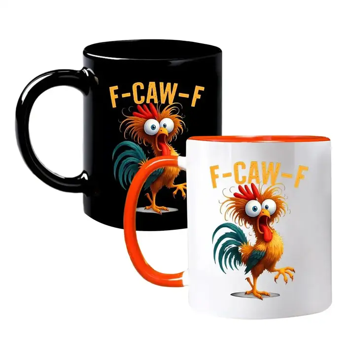 Tasse à café en céramique drôle f-caw-f poulet