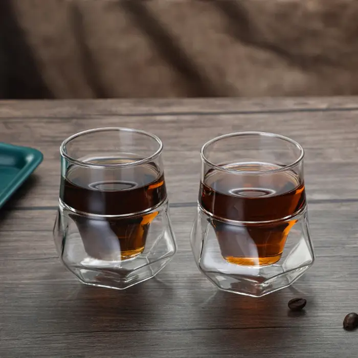Tasse à expresso en verre à Double paroi
