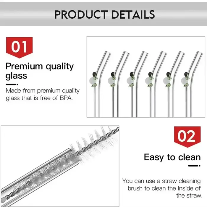 Pailles en verre réutilisables