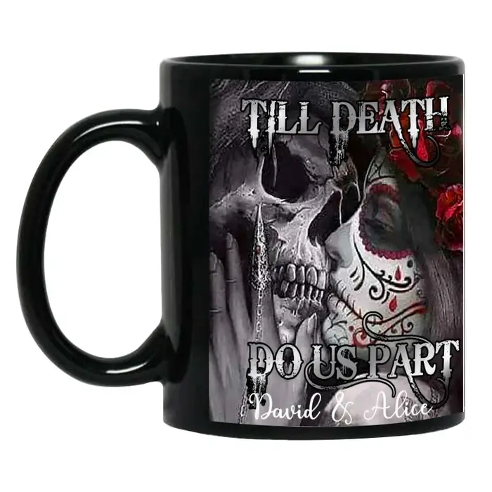 Tasse à café noire avec Photo personnalisée