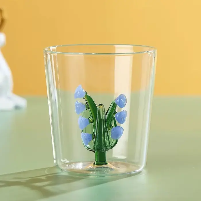 Muguet de mai Cadeau de tasse en verre pour amoureux