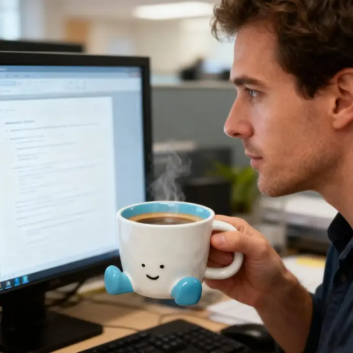 Tasse à café drôle, Adorable cuisine domestique