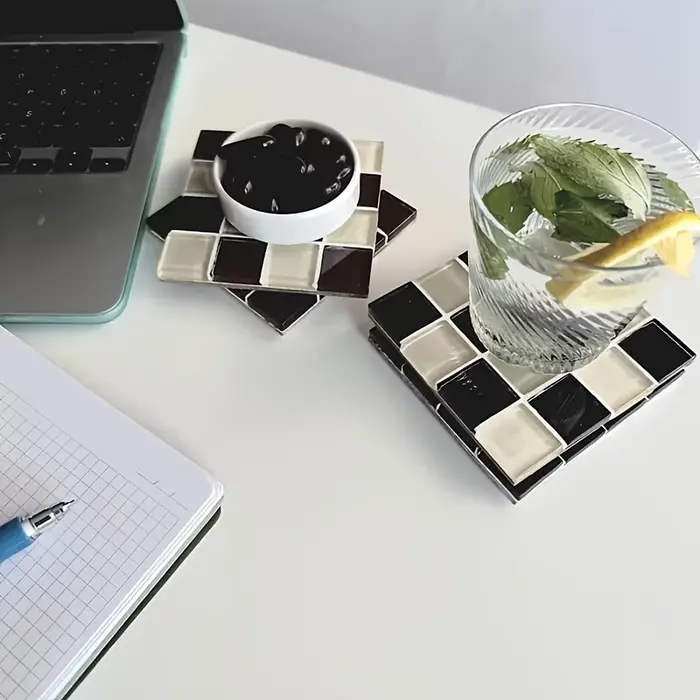 Dessous de verre carré en mosaïque pour boisson
