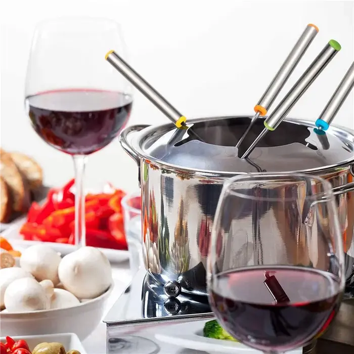 Paquet de 8 fourchettes à Fondue en acier inoxydable