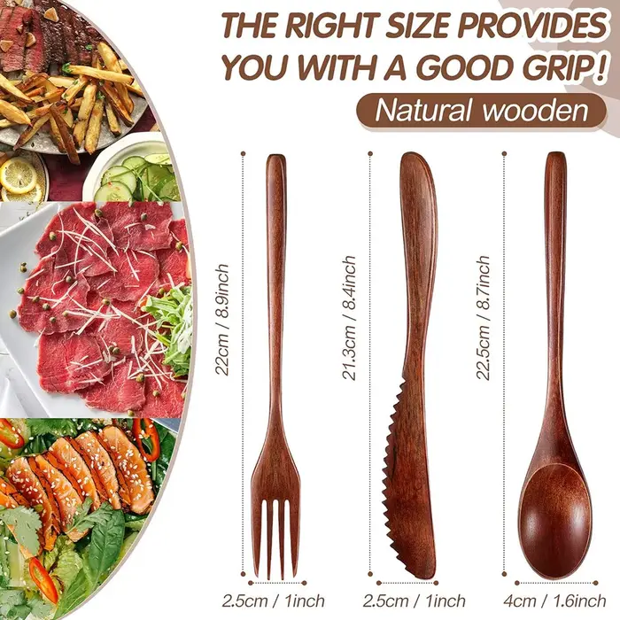 Ensemble de couverts en bois pour le dîner