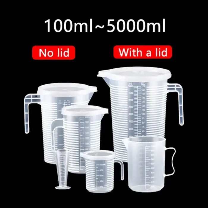 Tasse à mesurer en plastique épais de 100 à 5000ml