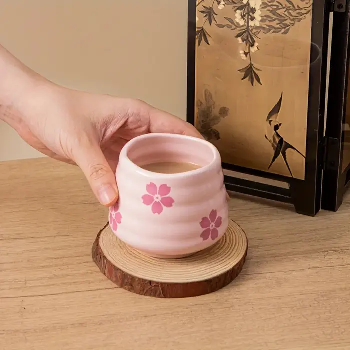 Tasse à thé en fleur de cerisier mignonne 160ml/5.4oz